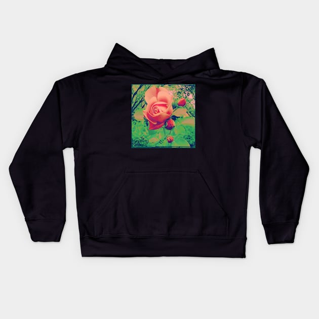 Wild Rose of the Forest Kids Hoodie by sarahwainwright